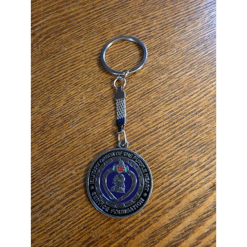 Military Order Of‎ The Purple Heart Service Foundation Metal Key Chain Ring
